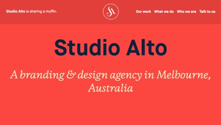 Screenshot of Studio Alto's website