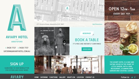 Screenshot of The Aviary website